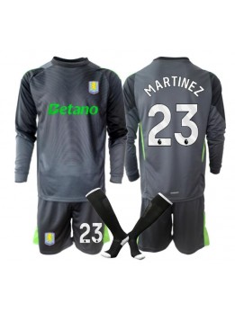 Aston Villa Emiliano Martinez #23 Målvakt Replika Hemmakläder Barn 2025-26 Långärmad (+ byxor)